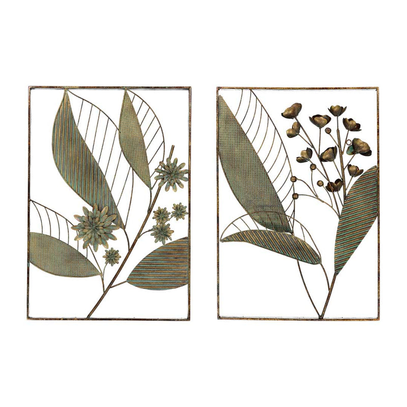 Arnaris Flower Metal Wall Decor - Set of 2 (7168-NM8389-S2)