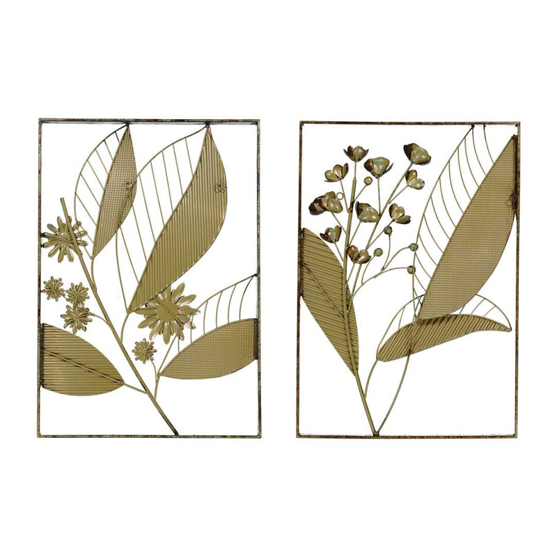 Arnaris Flower Metal Wall Decor - Set of 2 (7168-NM8389-S2)