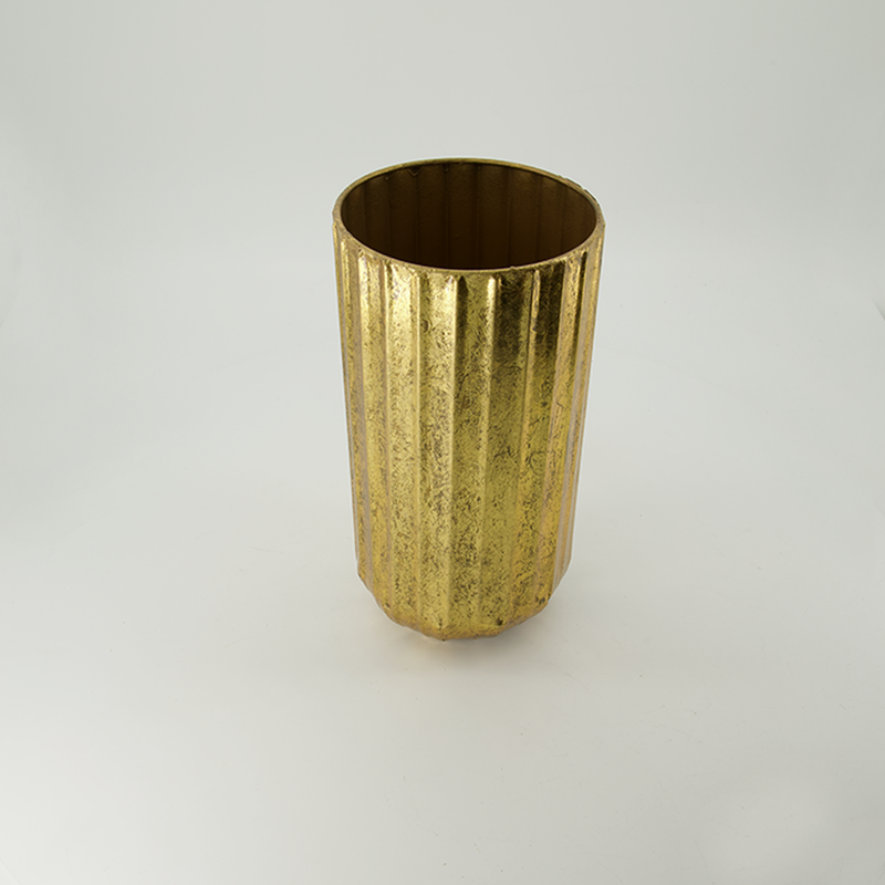 Gold Tall Round Metal Vase (7808-NM8209-0S)