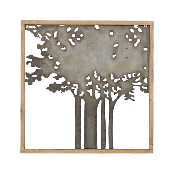 Metal Tree Square Wall Decor (7168-NM8354-00)