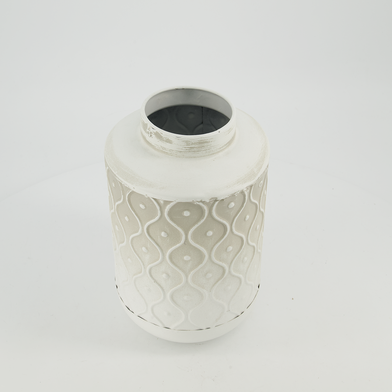 Nabil White Metal Vase - Small (7808-JM3026-0S)