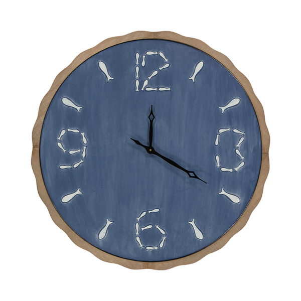 Navy Blue Fish Clock (7168-NM8349-00)