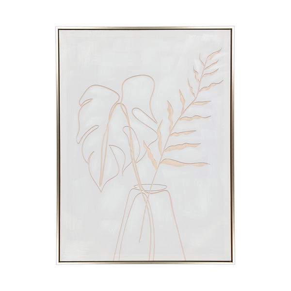 Rectangle Vase With Leaves Canvas Frame (0073-NM8241-00)