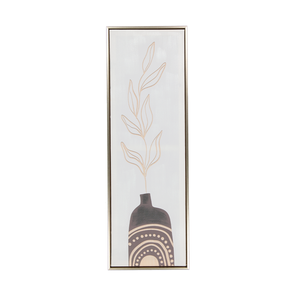 Slim Rectangle Black Vase Canvas With Frame (0073-NM8245-00)