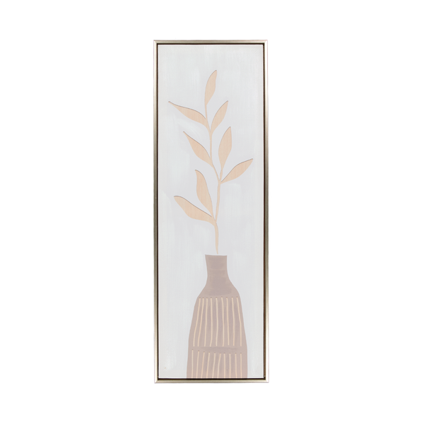 Slim Rectangle Vase With Leaves Canvas Frame (0073-NM8244-00)