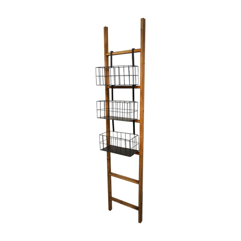 Wall Ladder With 3 Baskets (7890-JM2554-00)