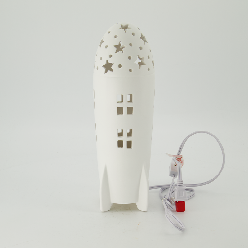 White Rocket With Star Ceramic Lamp (1767-NM8163-00)