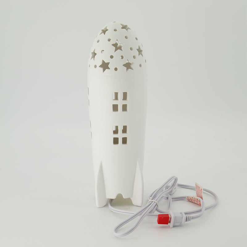 White Rocket With Star Ceramic Lamp (1767-NM8163-00)